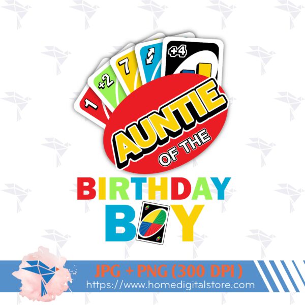 Auntie of the Birthday Boy UNO