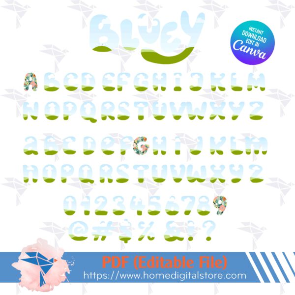 Bluey Font Canva Template