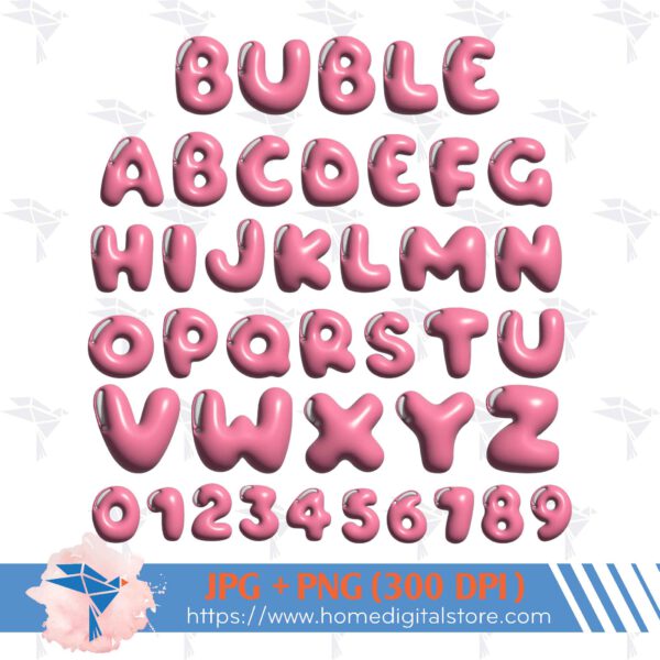 3D Bubble Font