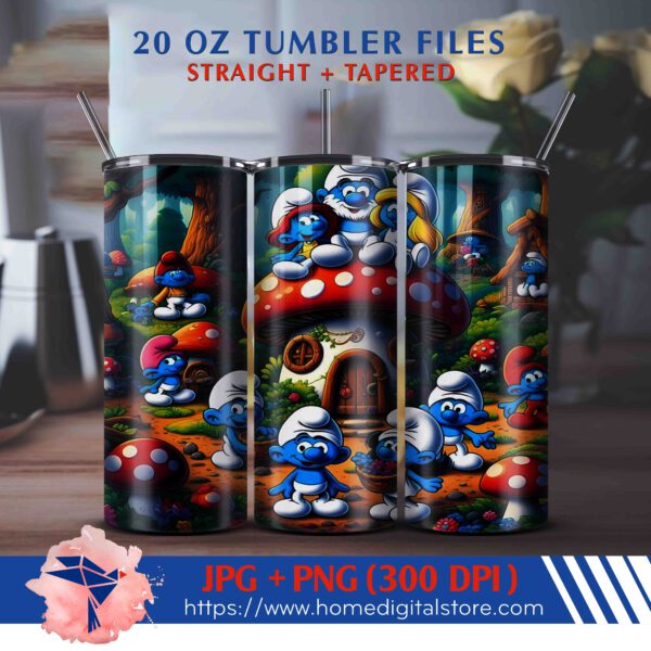 20oz Smurfs Tumbler Wrap