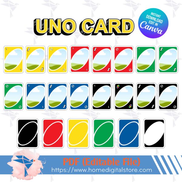 UNO Card Canva Template