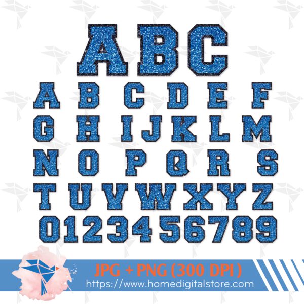 Dark Blue Glitter Font