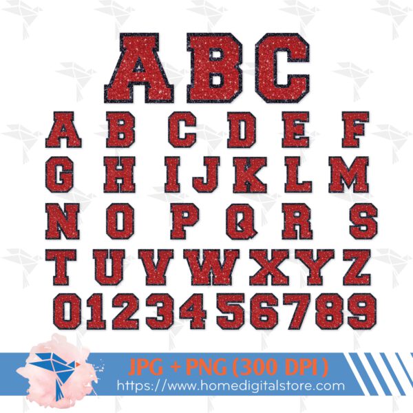 Black Red Glitter Font