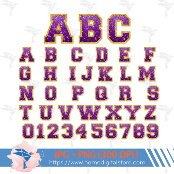 Gold Purple Glitter Font