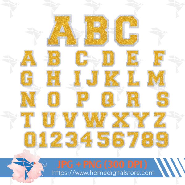 Silver Gold Glitter Font