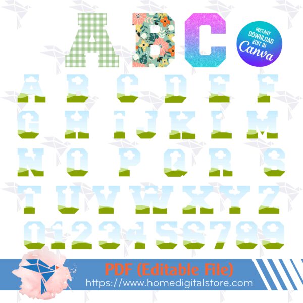 Collegiate Font Canva Frame Template