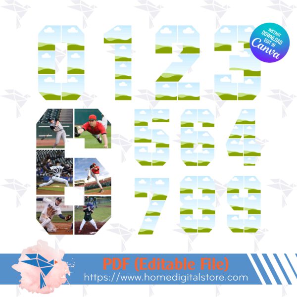 Sport Numbers Photo Collage Canva Frame