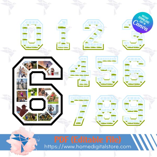 Sport Numbers Photo Collage